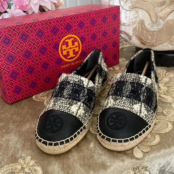 Tory Burch BLACK/ WHITE flat espadrille - Picture 3 of 8